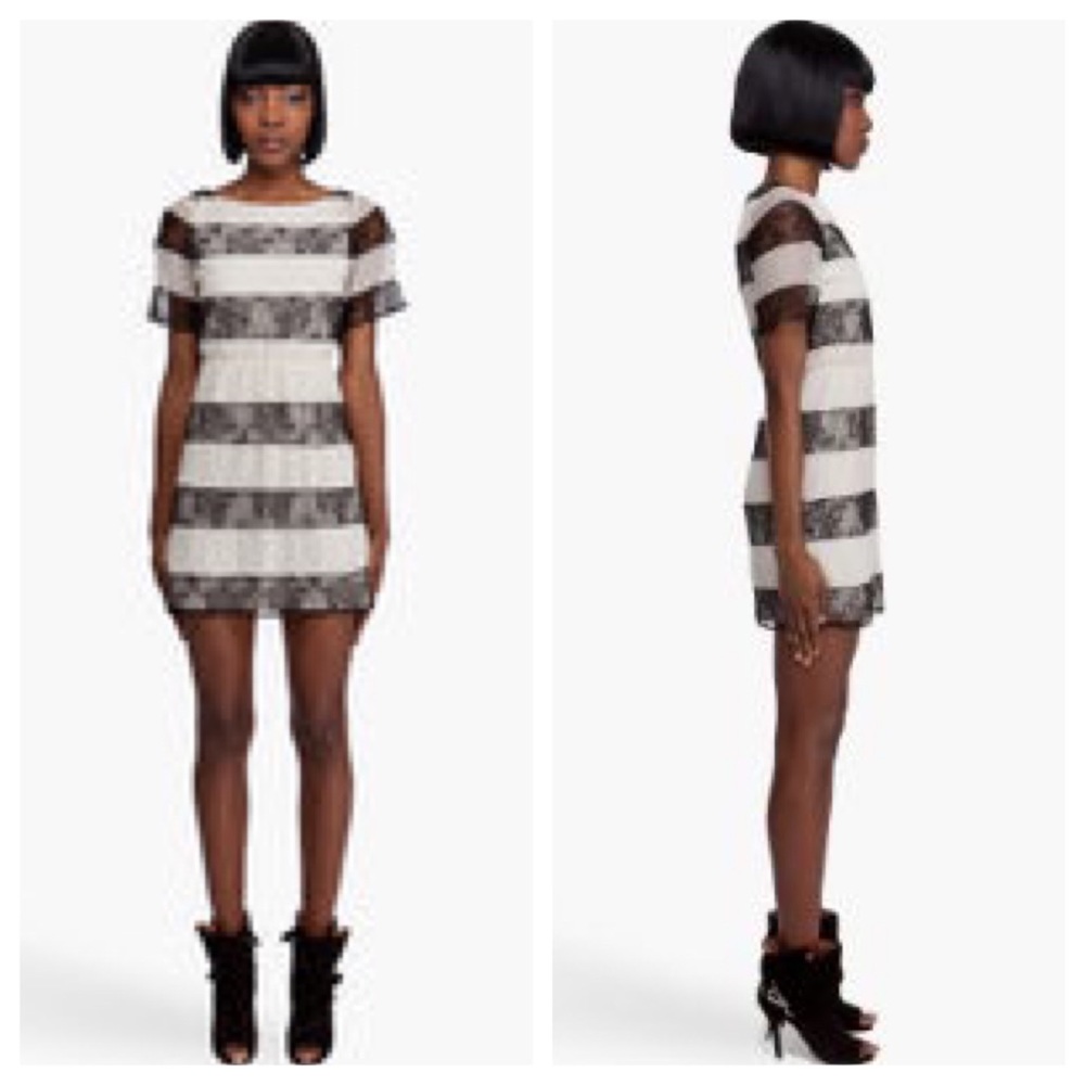alice + olivia “danny” lace blouson dress